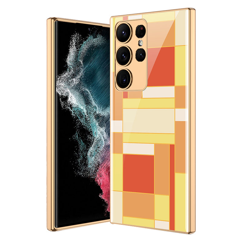 GKK For Samsung Galaxy S23 Ultra Tempered Glass Phone Case TPU PC Anti-Scratch Pattern Printing Electroplated Cover GKK For Samsung Galaxy S23 Ultra Tempered Glass Phone Case TPU PC Anti-Scratch Pattern Printing Electroplated Cover